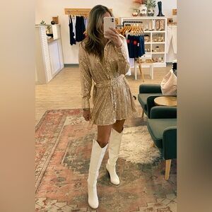 Vici Gold Sequin Mini Dress
